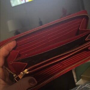 Louis Vuitton Red Monogram Retiro Zippy Wallet. Excellent Condition.